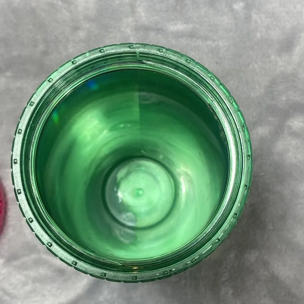 New Starbucks Tumbler Cup Venti‎ 2022 Disco Ombre Watermelon Studded Grid Straw